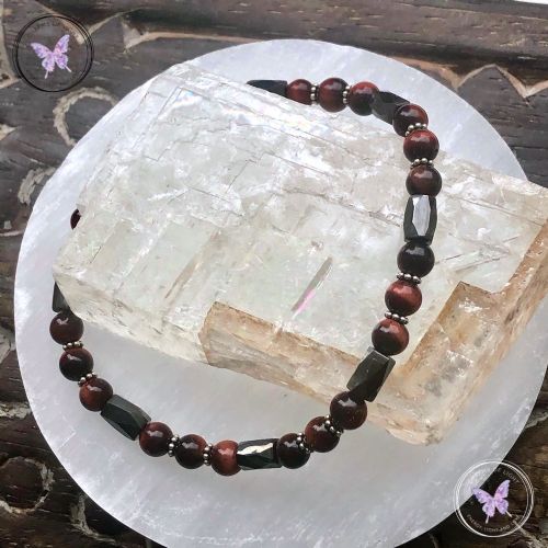 Men’s Red Tiger Eye & Magnetite Bracelet